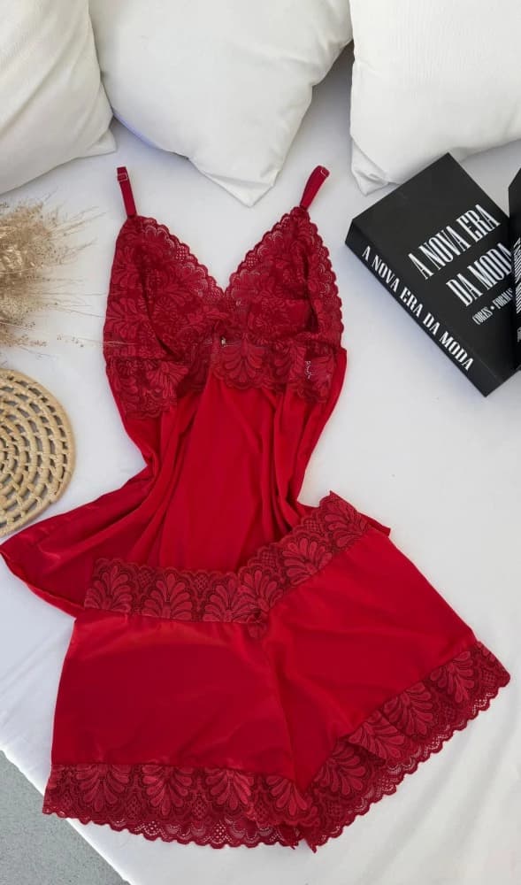 Baby Dool microfibra Ticiane - Vermelho