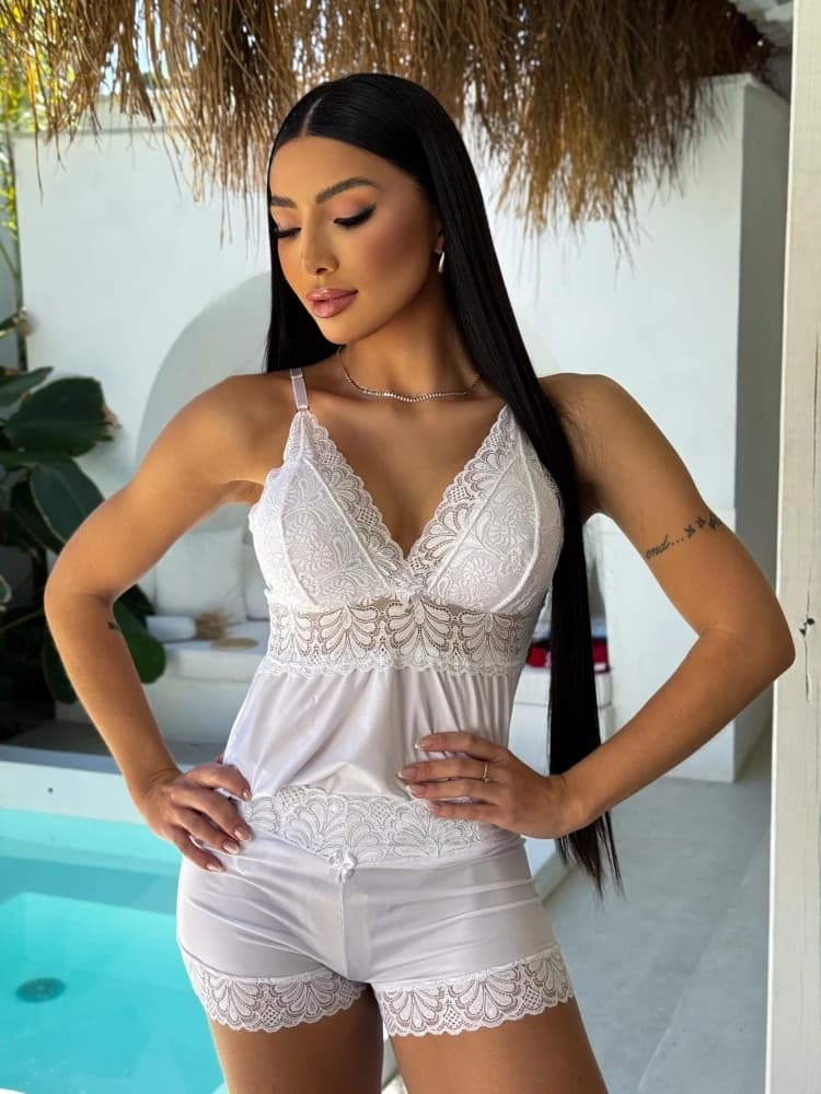 Baby Dool microfibra Ticiane - Branco