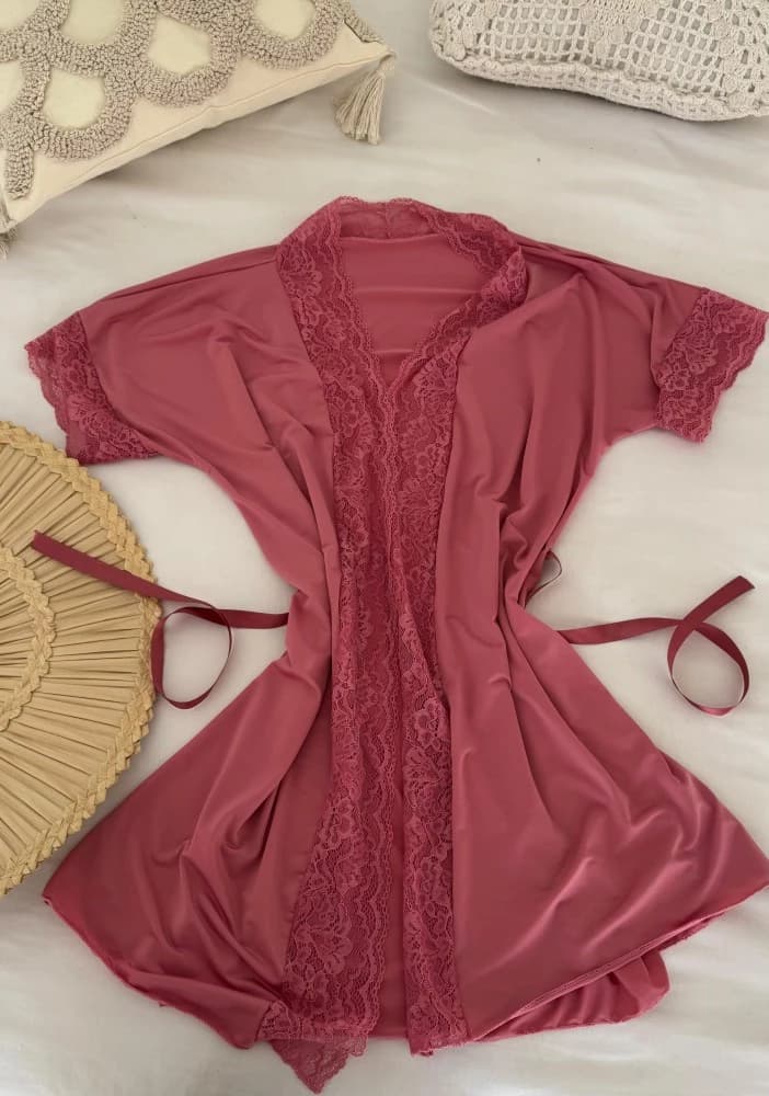 ROBE MICROFIBRA LUANA - ROSA SANDIA