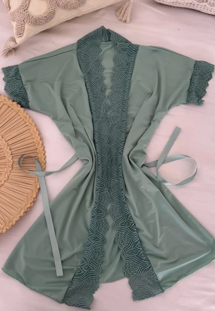 ROBE MICROFIBRA LUANA - VERDE ETEREO