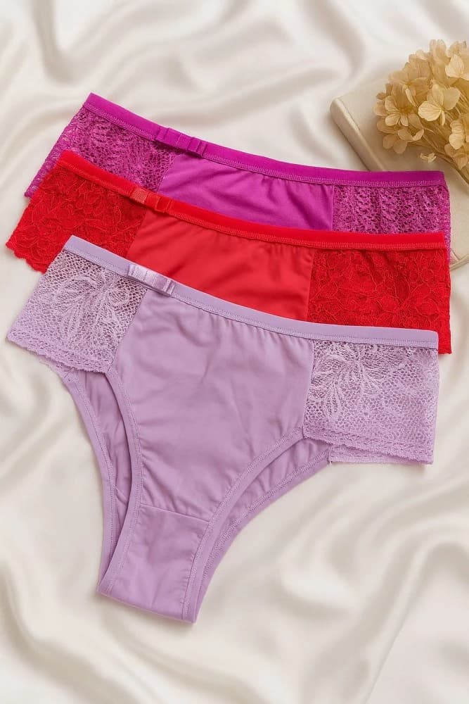 CALCINHA MICROFIBRA CLAUDIA (não é possível escolher cor - cores variadas) topper na modelo não está incluso 3