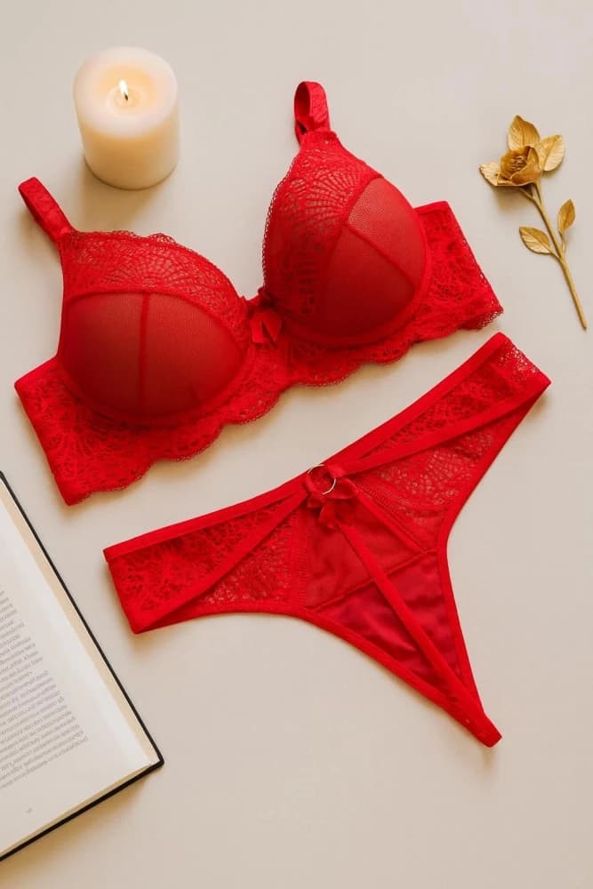 CONJUNTO FIO RENDA SEXY LR - Vermelho 3