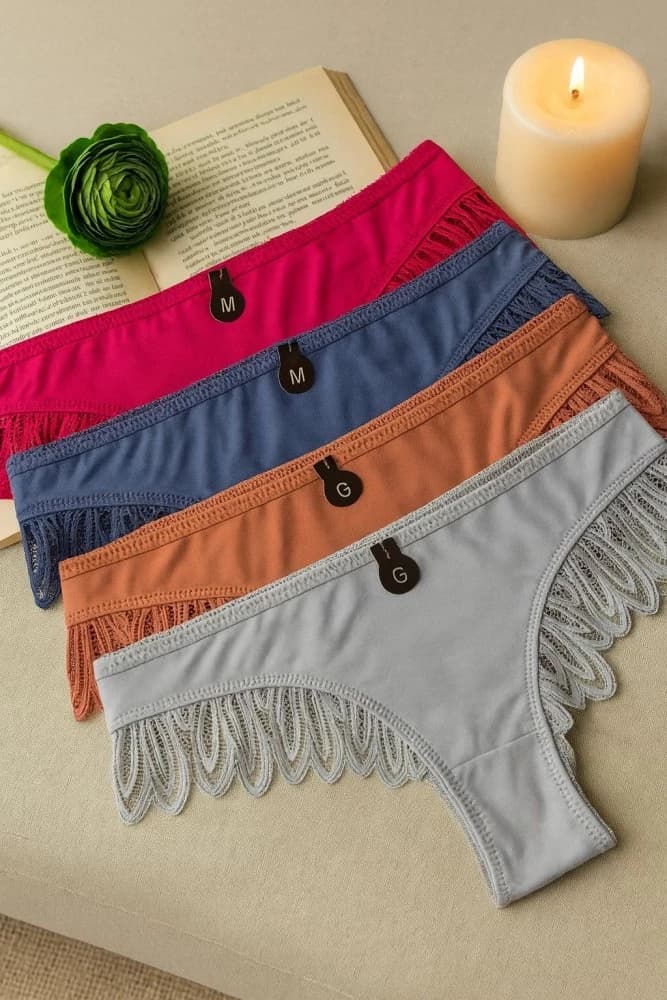 CALCINHA IMPORTADA COM RENDA 583 (não é possível escolher cor - cores variadas) 2