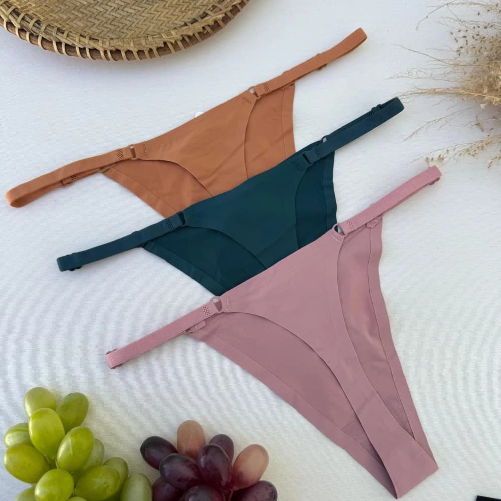 CALCINHA SEM COSTURA FIO C/REGULAGEM (não é possível escolher cor - cores variadas) 4