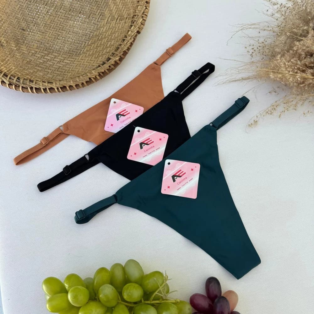 CALCINHA SEM COSTURA FIO C/REGULAGEM (não é possível escolher cor - cores variadas) 2