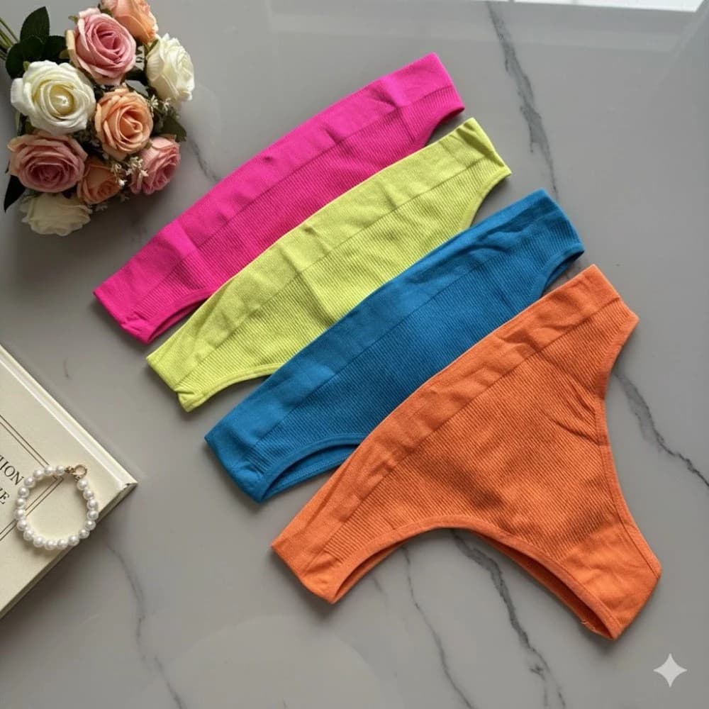 CALCINHA MEIA IMPORTADA FIO COLORIDA(não é possível escolher cor - cores variadas) 4