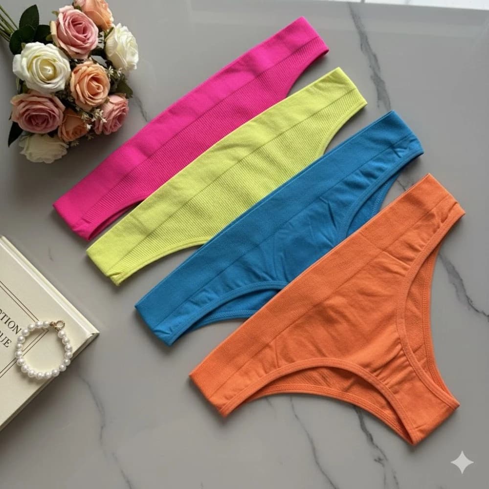 CALCINHA MEIA IMPORTADA FIO COLORIDA(não é possível escolher cor - cores variadas) 3
