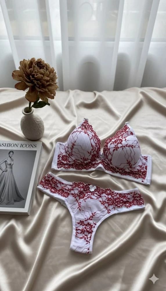 CONJUNTO ULTRA LUXO MICHELE - Branco c/rubi