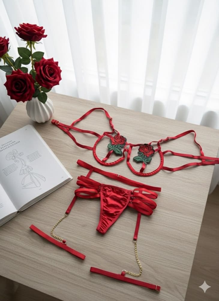 CONJUNTO STAR BORDADO - Vermelho