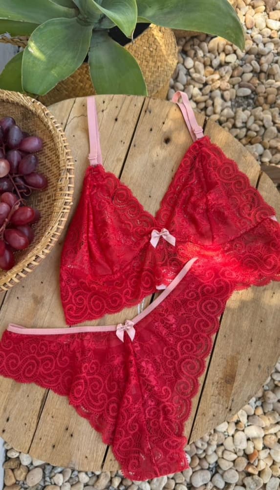 Conjunto sem bojo - Vermelho