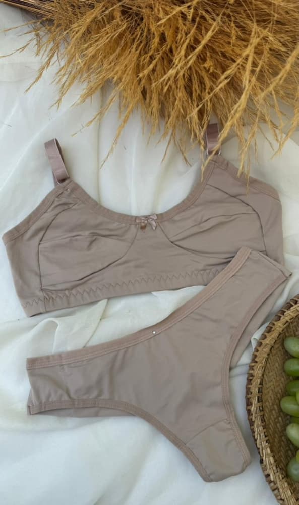 CONJUNTO S/BOJO MICROFIBRA LISO - BEGE