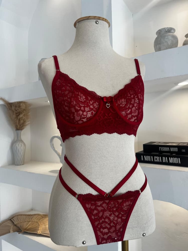 CONJ S/BOJO SEXY LIA - VERMELHO 1