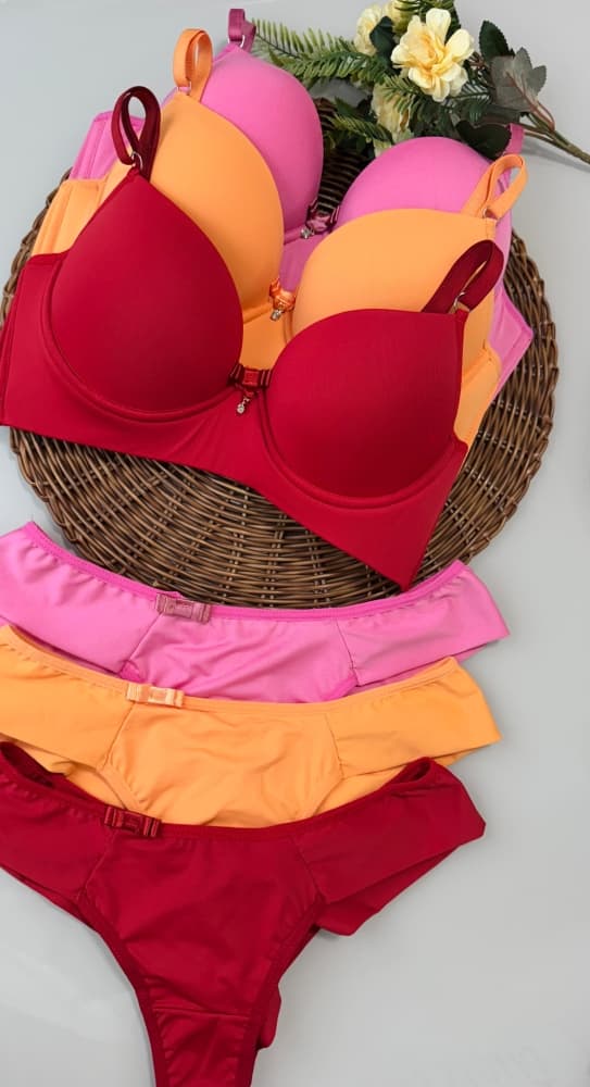 CONJUNTO C/BOJO MICROFIBRA VALENTINA - ROSA SANDIA 1