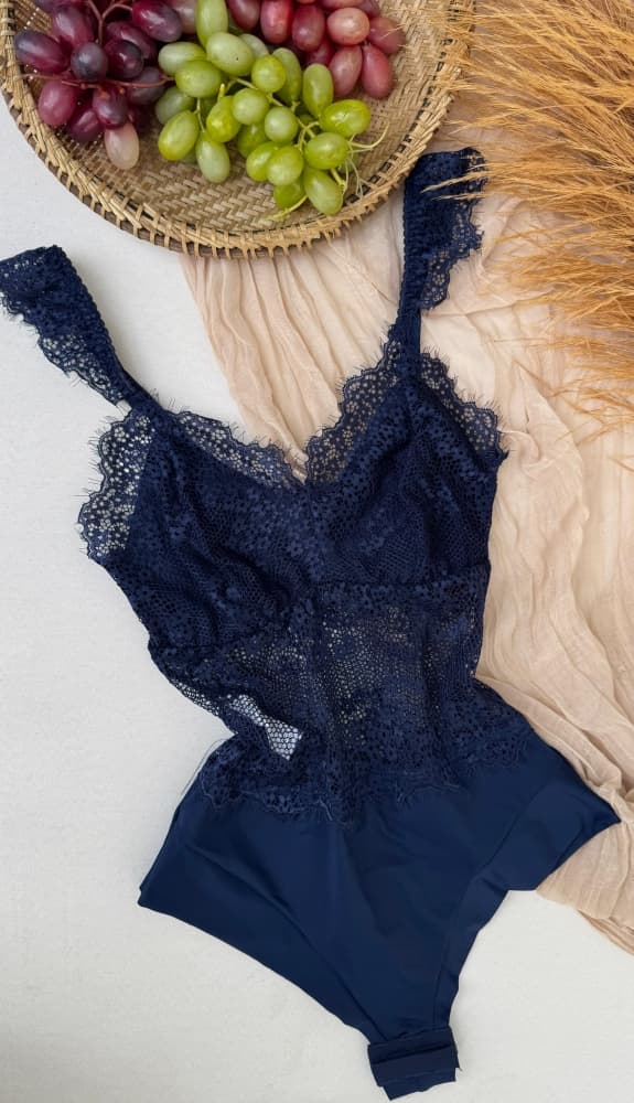 BODY S/BOJO ULTRALUXO JESSY - AZUL MARINHO (renda cilios)