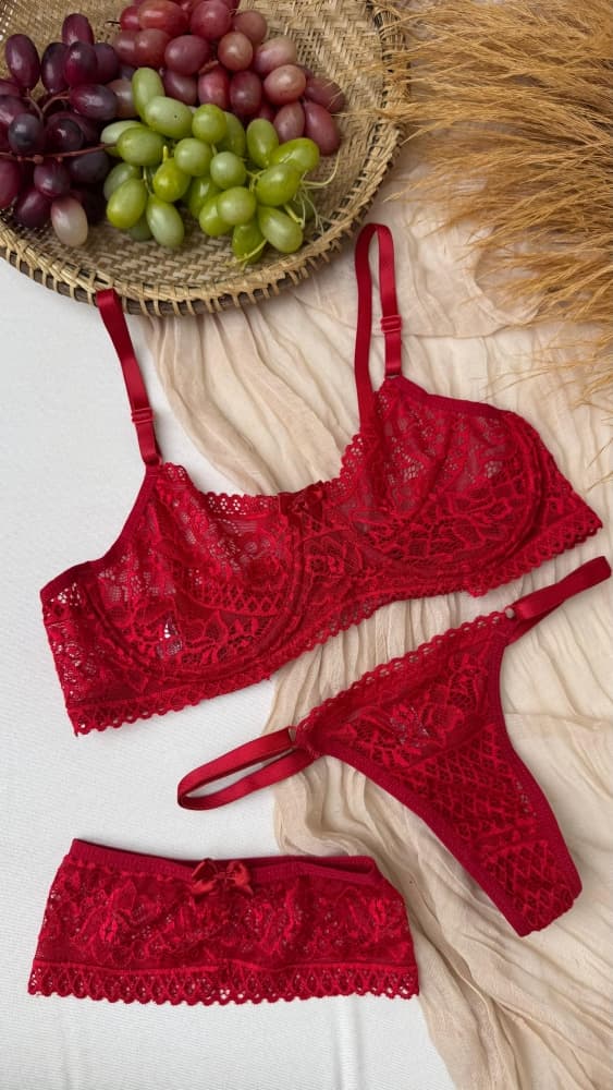 CONJUNTO S/BOJO MILEIDE + PERNEIRA - Vermelho