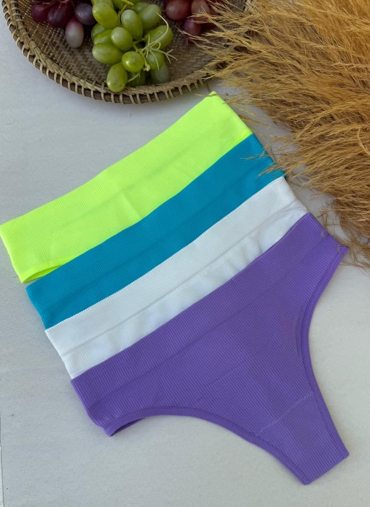 CALCINHA MEIA IMPORTADA FIO COLORIDA(não é possível escolher cor - cores variadas) 2