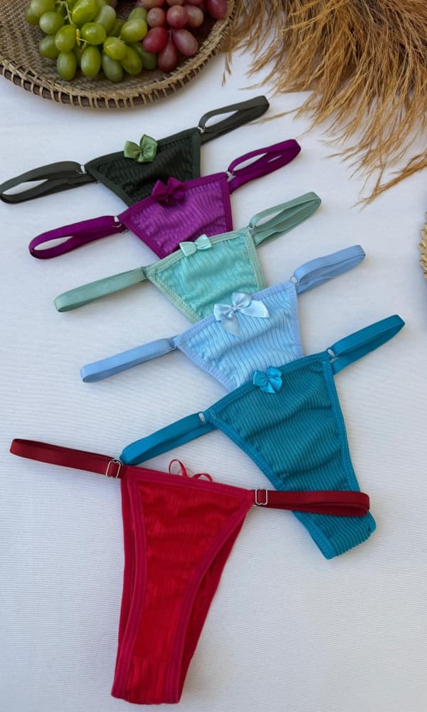 Calcinha regulagem canelada (não é possível escolher cor - cores variadas)