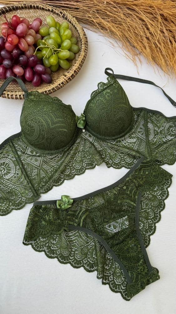 CONJUNTO C/BOJO ELISA ULTRA LUXO - Verde Militar