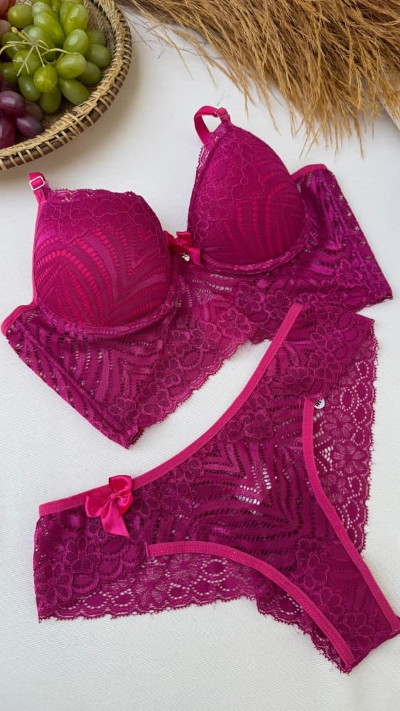 CONJUNTO C/BOJ ELISA ULTRA LUXO - ROSA PINK