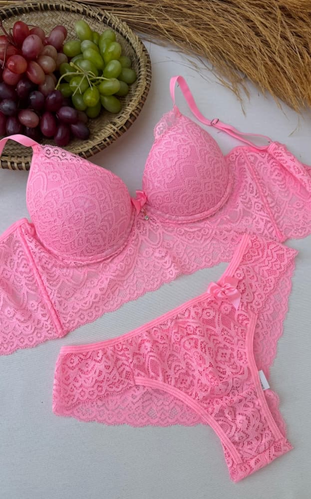 CONJUNTO C/BOJO ELISA ULTRA LUXO - Rosa Pantera