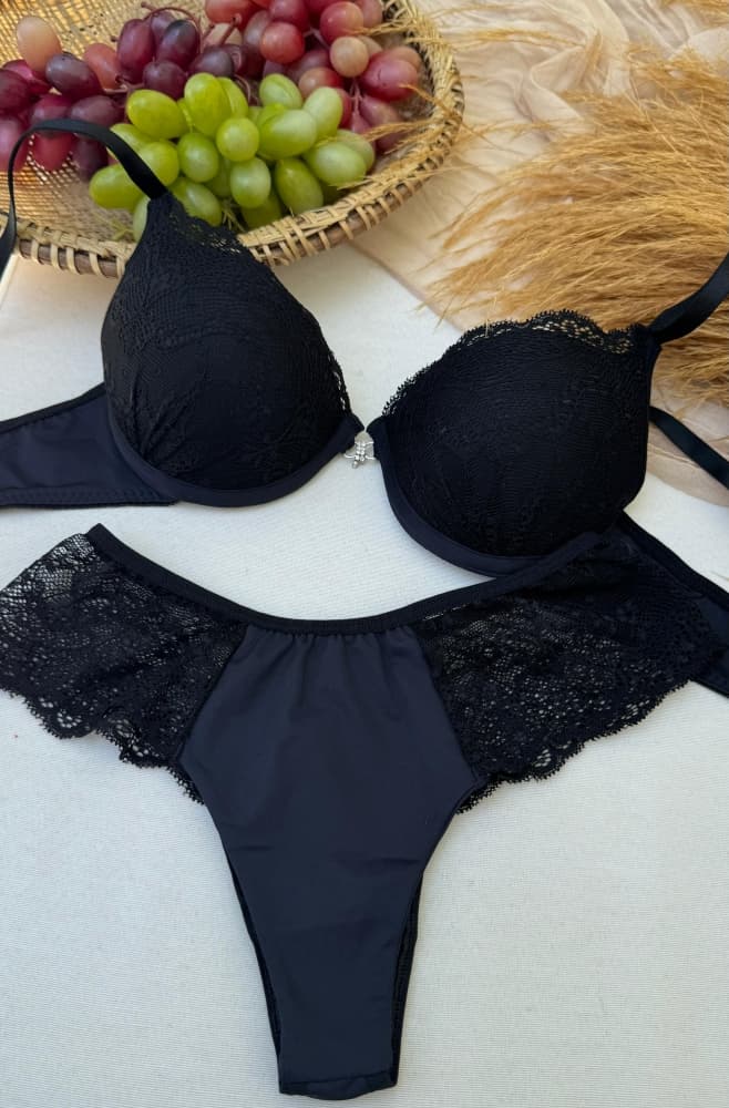 CONJUNTO C/BOJO ULTRALUXO LEONA - PRETO
