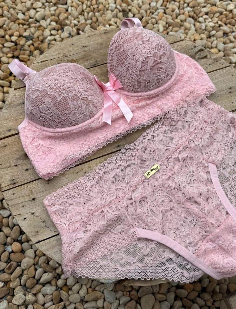 CONJUNTO C/BOJO DEMIMUS RENDADO - ROSA BB (VESTE TAMANHO 46)