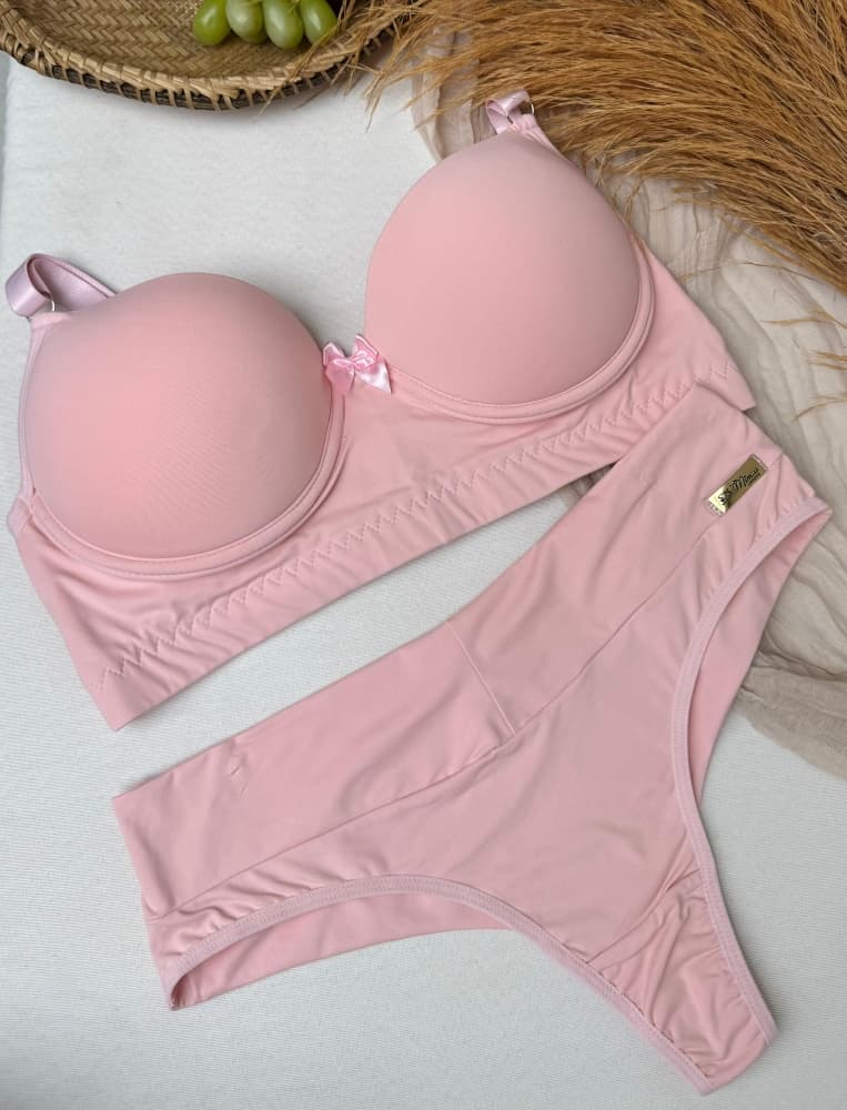CONJUNTO C/BOJO DEMIMUS - Rosa claro