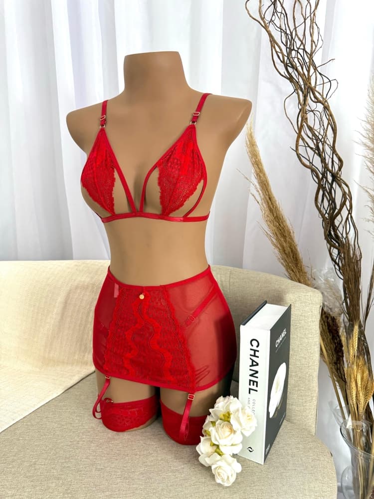 CONJ S/BOJO CINTA LIGA LATINA - VERMELHO 2