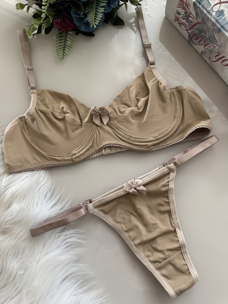 CONJUNTO S/BOJO MICROFIBRA SIMONE - BEGE