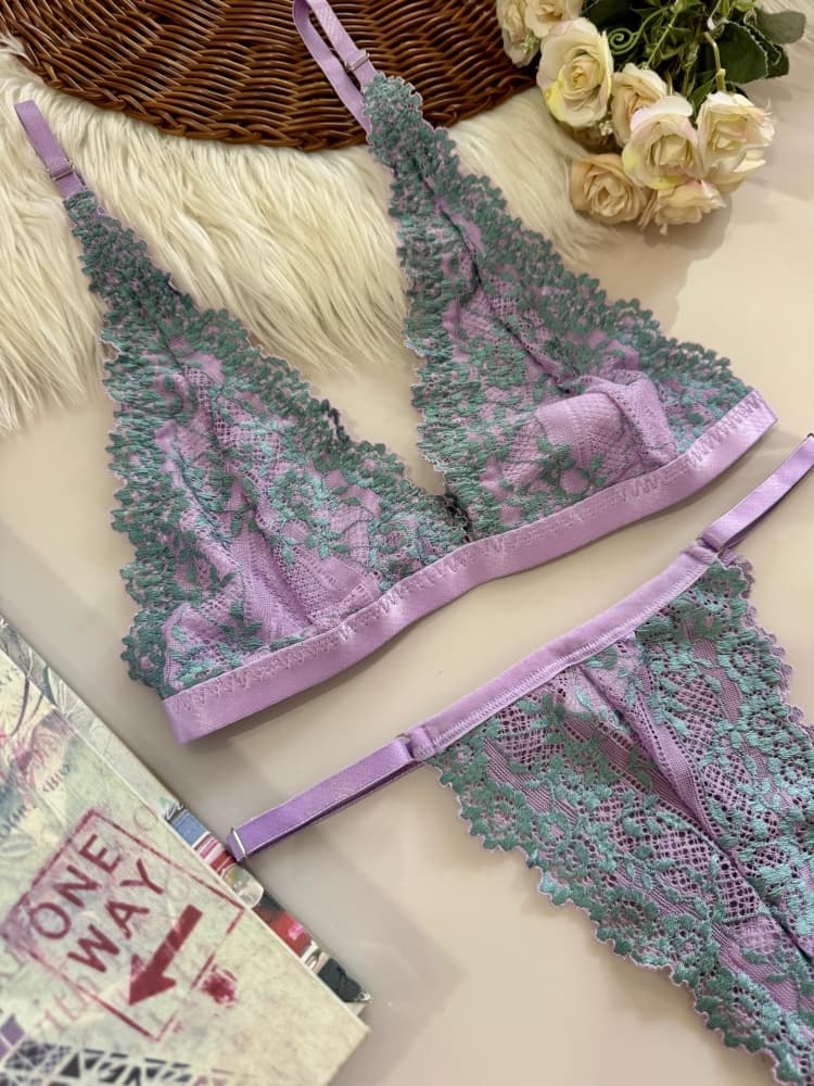 CONJUNTO S/BOJO BICOLOR JULIA - LILÁS