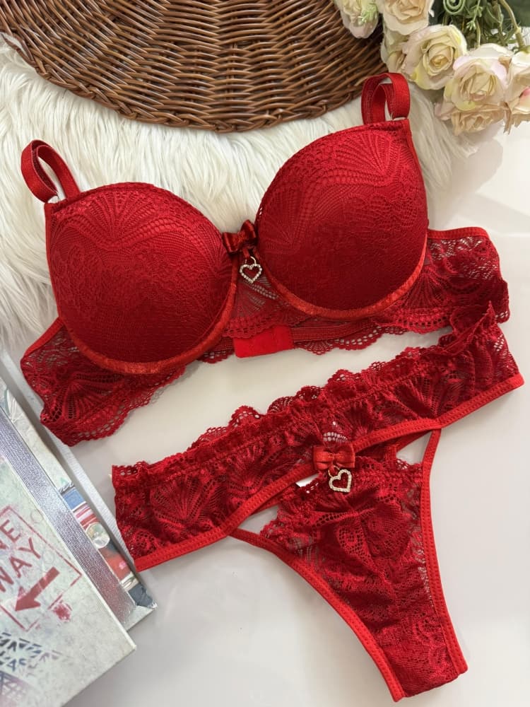 CONJUNTO ULTRA LUXO ROSE - Vermelho