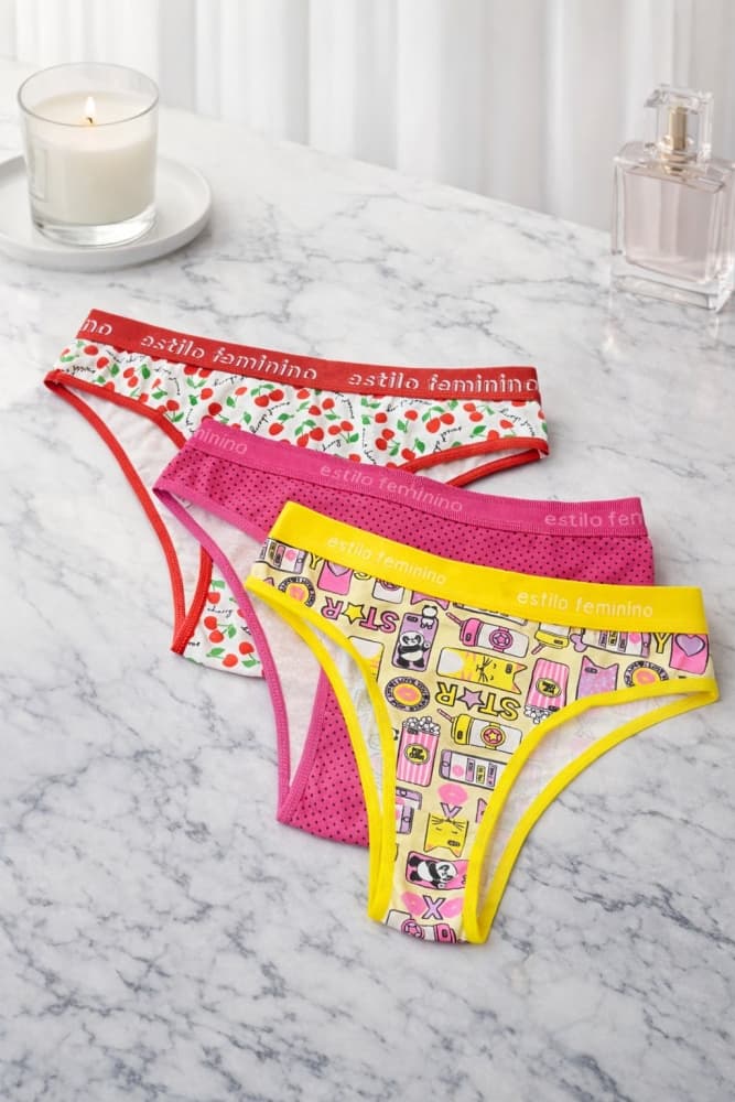 CALCINHA COTTON ESTAMPADA /600 (não é possível escolher cor - cores variadas) 1