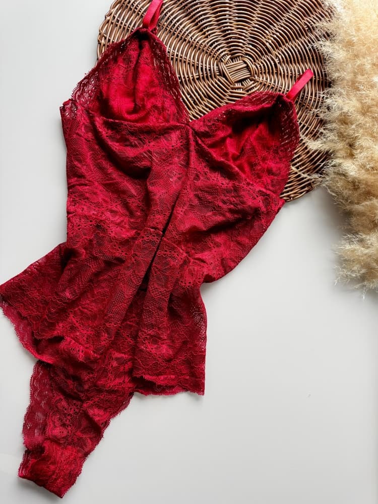 BODY RENDADO TICIANE - Vermelho