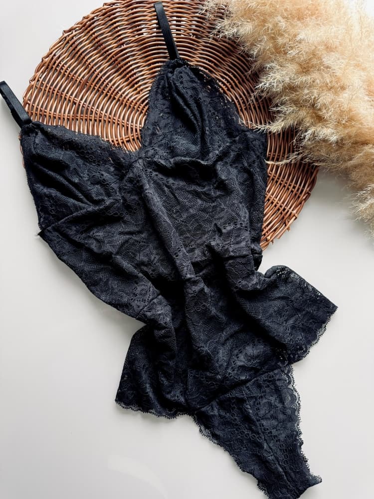 BODY RENDADO TICIANE - Preto