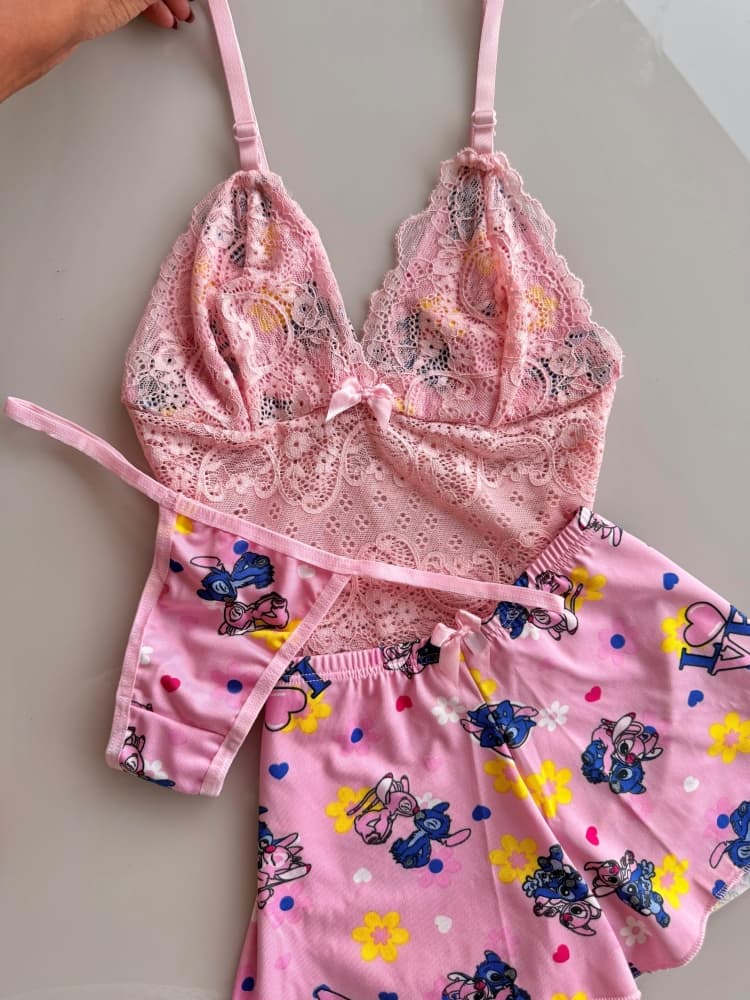 BABY DOLL TRIO ROMA - STITCH ROSA 1