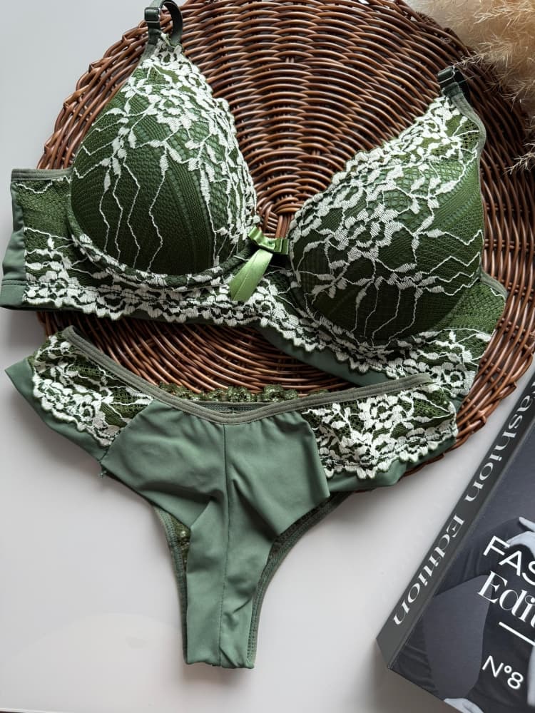 CONJUNTO ULTRA LUXO MICHElLE - Verde Militar c/marfim