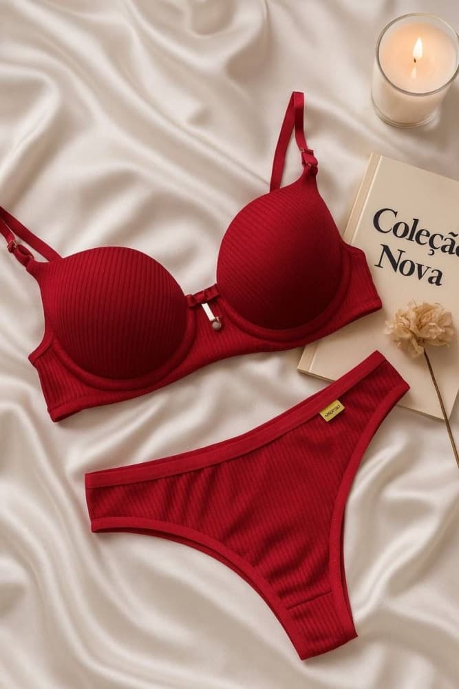 CONJUNTO CANELADO NINA - Vermelho 1