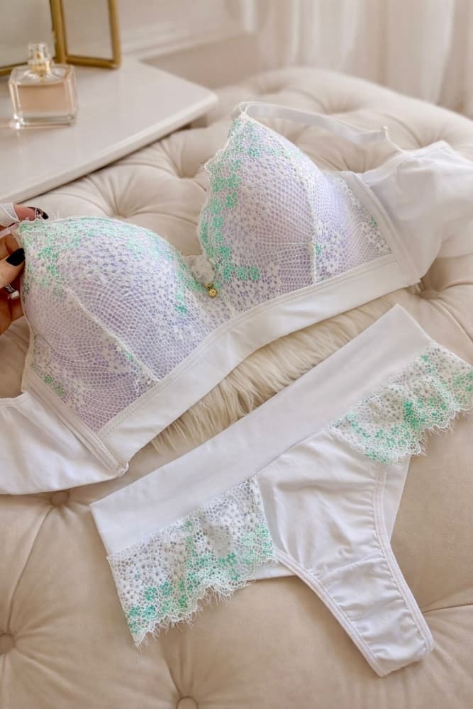 CONJUNTO C/BOJO EMANUELLI - BRANCO C/VERDE