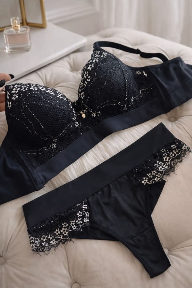 CONJUNTO C/BOJO EMANUELLI - PRETO C/PRATA