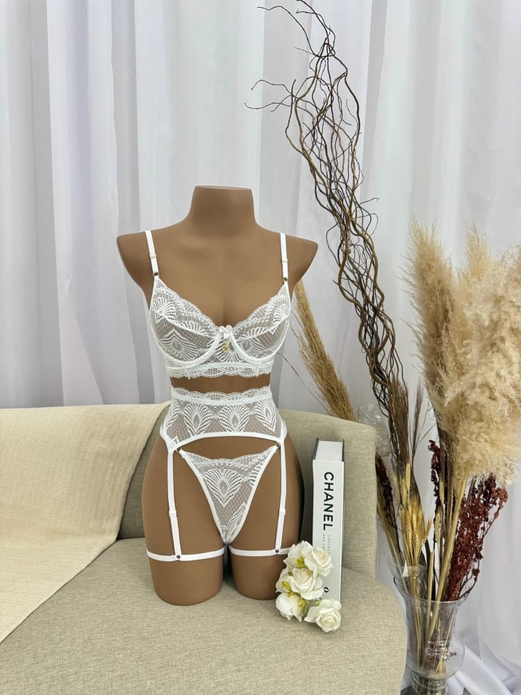CONJUNTO S/BOJO CINTA LIGA RUTH - BRANCO
