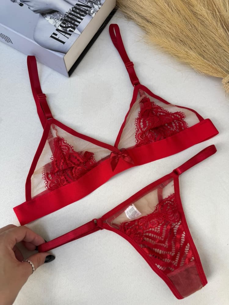 CONJUNTO TULE AMANDA - Vermelho