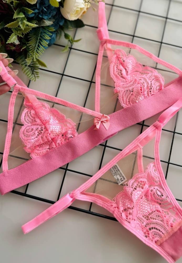 CONJUNTO TULE AMANDA - Rosa pantera 2