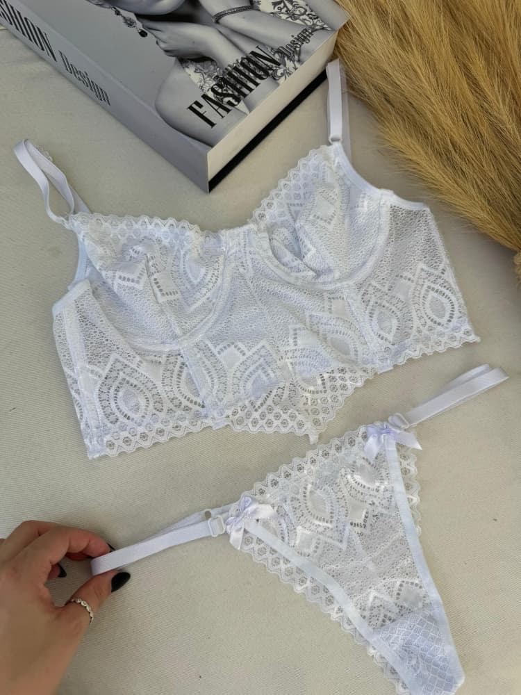 Conjunto s/bojo cropped Scarlet - Branco