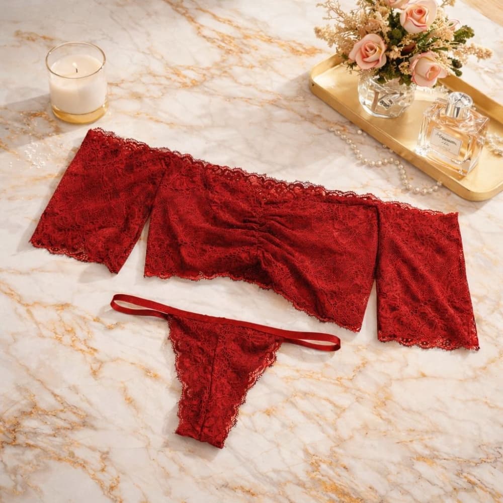 Conjunto Cropped Ciganinha - Vermelho 1