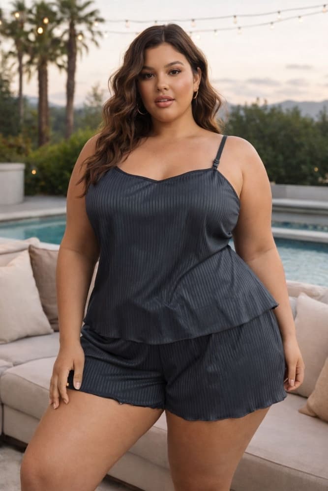 BABY DOOL SUEDE CANELADO PLUS SIZE - PRETO