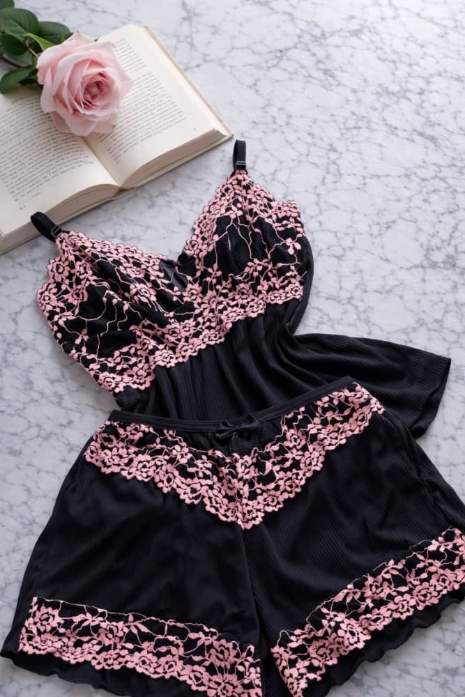 BABY DOOL SUEDE CANELADO ELIZE - PRETO C/ROSE