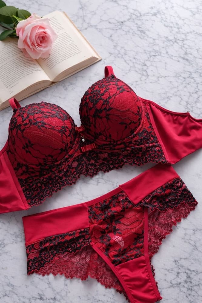 CONJUNTO ULTRA LUXO MARCELA - Vermelho bicolor