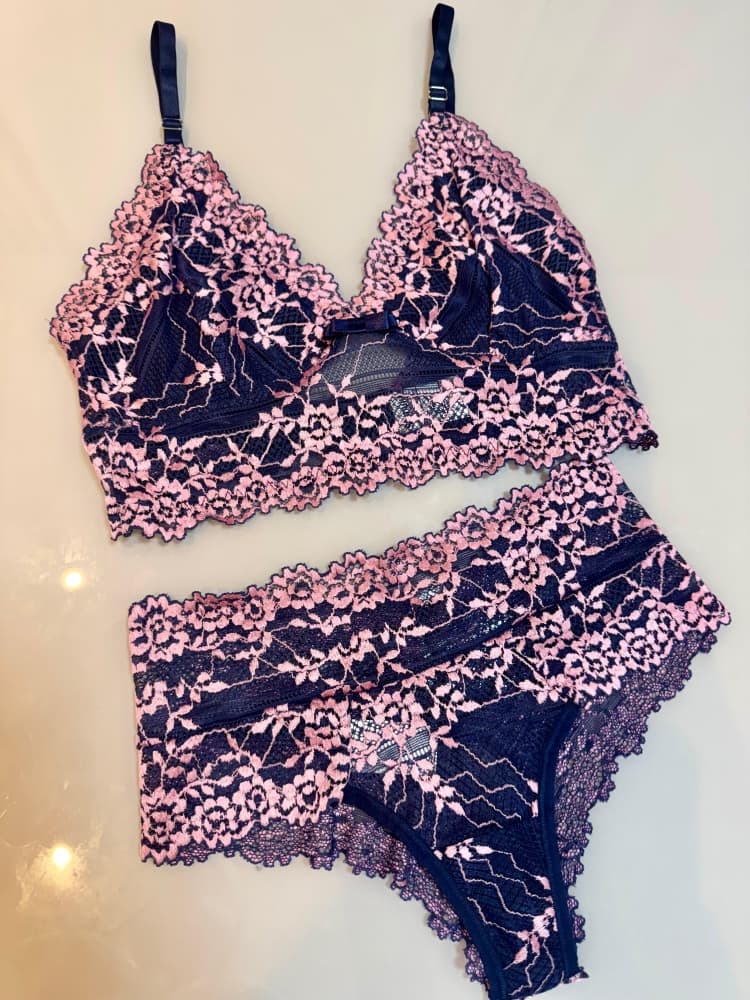 Conjunto s/bojo bicolor Laura - Marinho c/rose