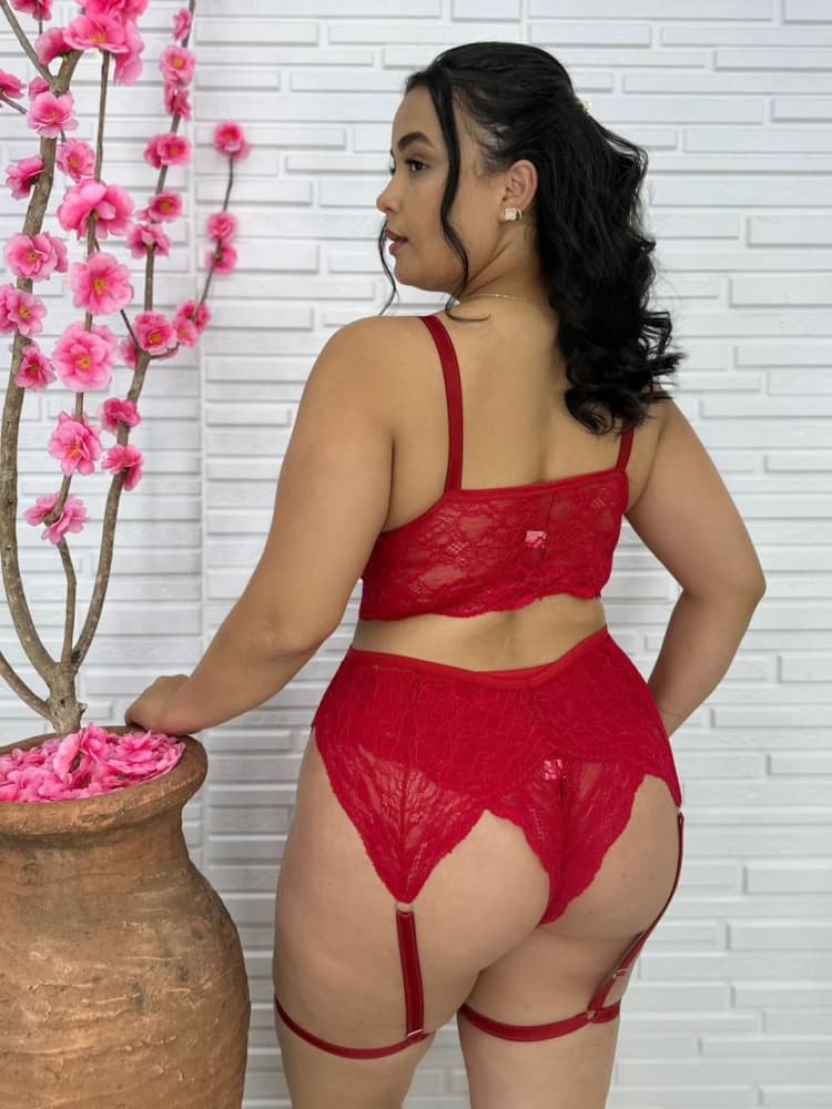 CINTA LIGA PLUS SIZE NATHY - Vermelho 1