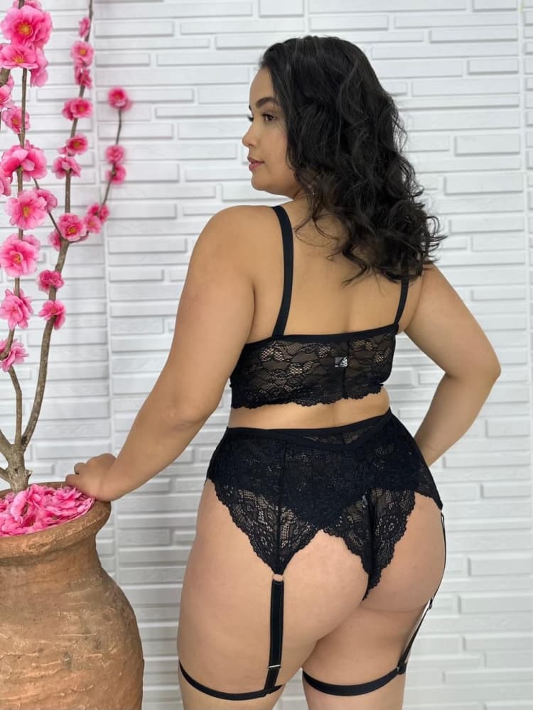 CINTA LIGA PLUS SIZE NATHY - Preto 1